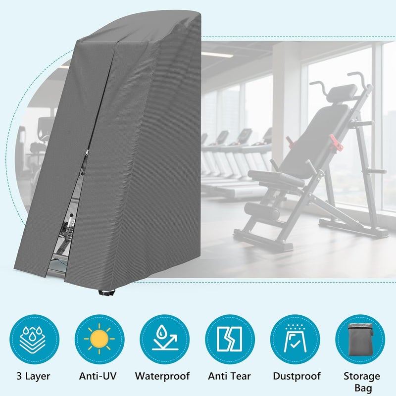 AKEfit Inversion Table Cover - Dustproof and Waterproof Inversion Equipment Protection Covers with Zipper,Fit Most Inverter Table-Indoor or Outdoor,28.3''L x 47''W x 63''H-Gray - Image 5